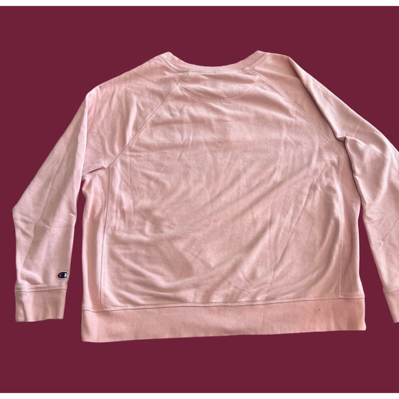 CHAMPION SPELLOUT Campus French Terry Cotton Sweatshirt, Pink| Women's Size: 1X - Picture 2 of 10
